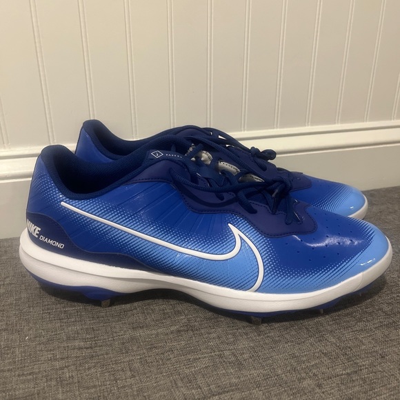 NEW Mens Nike Alpha Huarache Varsity 4 Low Baseball Blue/White Sz 15 DJ6516-414 - Picture 6 of 10